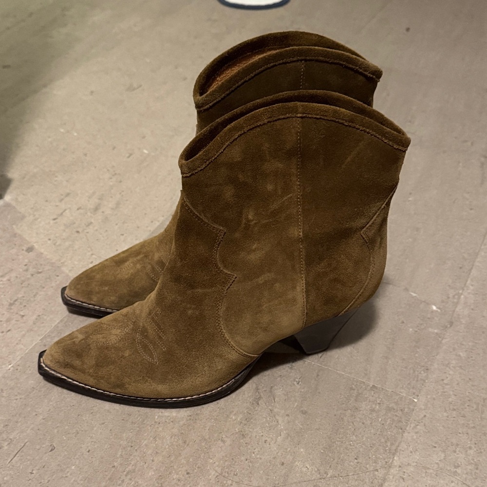 Isabel Marant Olive Suede Heeled Boots